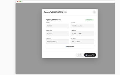 Invoice detail (modal)
