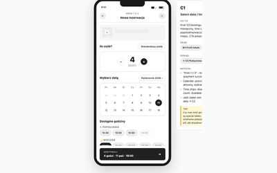 Select date / time / guests