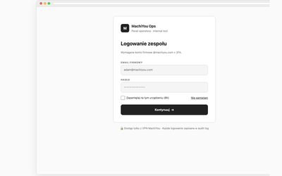 Login operatora (2FA mandatory)